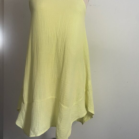 Light Yellow Textured A-Line Tank Dress - Picture 5 of 13
